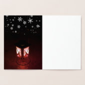 Carte Dorée Flocons de Lanterne Classiques Noël Festif (Intérieur)