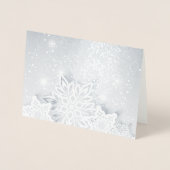 Carte Dorée flocons de neige 3D (Devant)
