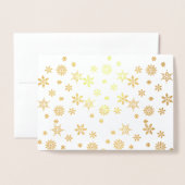 Carte Dorée Flocons de neige dorés brillants (Devant avec enveloppe)