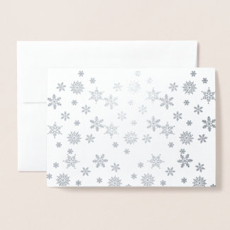 Carte Dorée Flocons de neige en argent brillants