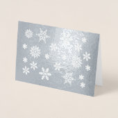 Carte Dorée Flocons de neige Laissez-le neiger Ajouter une pho (Devant)