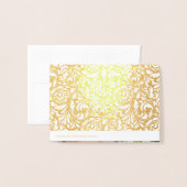 Carte Dorée Floral Real Gold Mariage photo Merci (Derrière avec enveloppe)