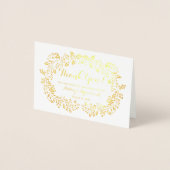 Carte Dorée Floral Real Gold Mariage  photo Merci (Devant)
