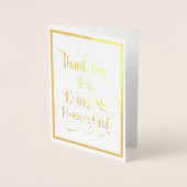 Carte Dorée Flower Girl Merci Gold Foil Card (Devant)