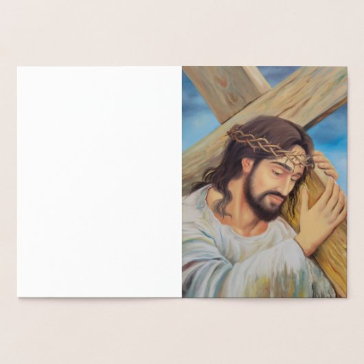 Carte Dorée Foi chrétienne Jésus Christ (Intérieur)