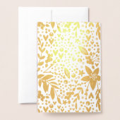 Carte Dorée Foil Berries Foliage Joyeux Noël Thème photo (Derrière avec enveloppe)