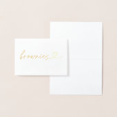 Carte Dorée Foil Brownies Food Label Wedding Table Card (Affichage)