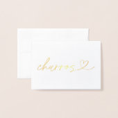 Carte Dorée Foil Churros Food Label Wedding Table Card (Devant avec enveloppe)