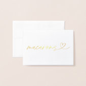 Carte Dorée Foil Macarons Food Label Wedding Table Card (Derrière avec enveloppe)