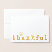 Carte Dorée Foil Merci Maple Leaf Salutation d'action de grâce (Devant avec enveloppe)