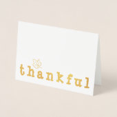 Carte Dorée Foil Merci Maple Leaf Salutation d'action de grâce (Devant)