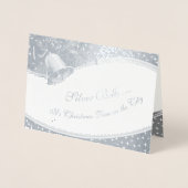 Carte Dorée Foil Silver Bells VOTRE PHOTO INTÉRIEURE (Devant)