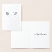 Carte Dorée FOIL SILVER TRANSFER Owl Toujours Aimer Vous Salut (Affichage)