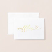 Carte Dorée Foil Waffles Food Label Wedding Table Card (Derrière avec enveloppe)