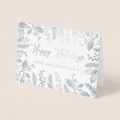 Carte Dorée Foliage de Noël branché (Devant)