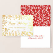 Carte Dorée Foliage de Noël branché (Affichage)