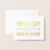 Carte Dorée Fond d'or | Drôle de servante ou de servante d'hon (Devant avec enveloppe)