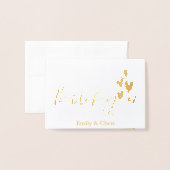 Carte Dorée Fond d'or | Merci photo Calligraphie (Devant avec enveloppe)