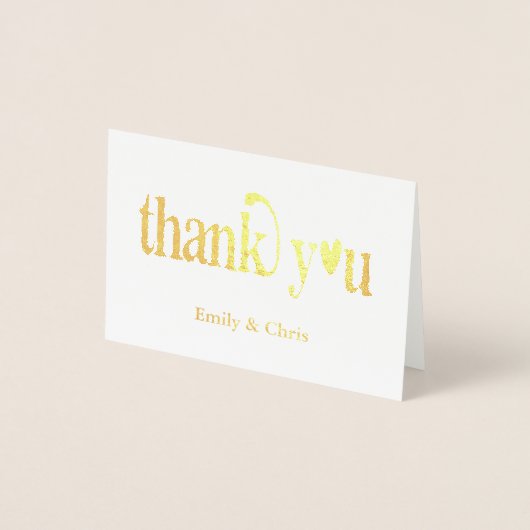 Carte Dorée Fond d'or | Merci photo Calligraphie (Devant)