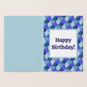 Carte Dorée Formes bleues Anniversaire (Intérieur)