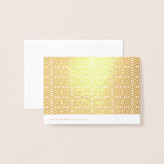 Carte Dorée formes circulaires motif transparent (Derrière avec enveloppe)