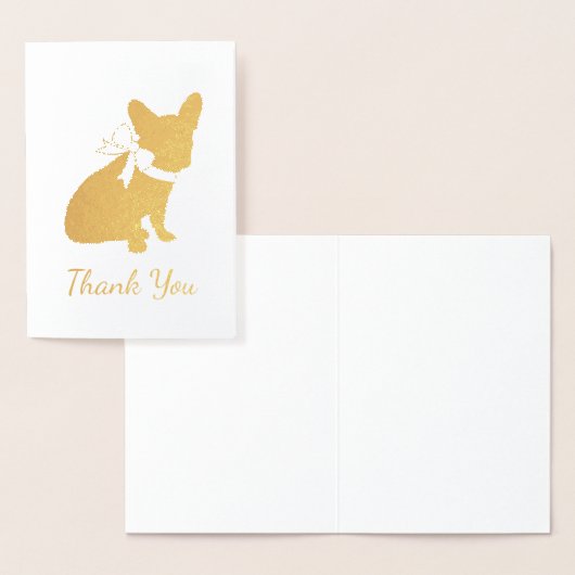 Carte Dorée Français Baby shower Bulldog Français Frenchie (Affichage)