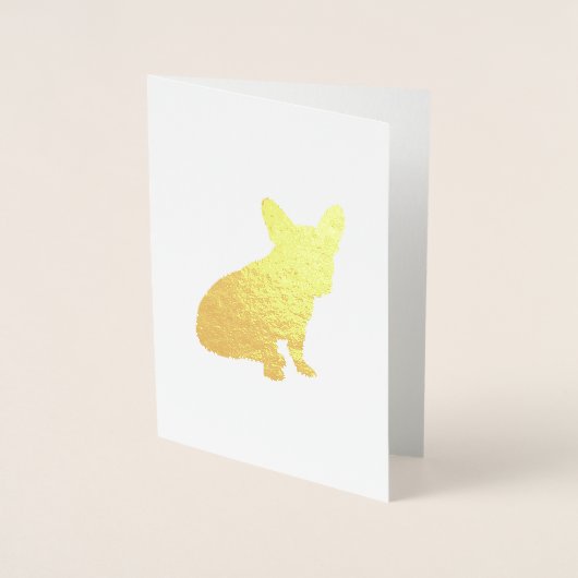 Carte Dorée Français Baby shower Bulldog Français Frenchie Blu (Devant)