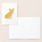 Carte Dorée Français Baby shower Bulldog Français Frenchie Blu (Affichage)