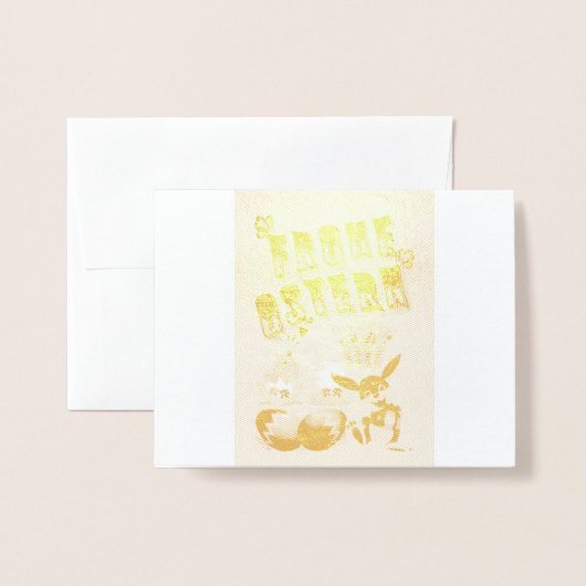 Carte Dorée Frohe Ostern (Devant avec enveloppe)