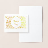 Carte Dorée Frontière florale Thankyou (Affichage)