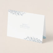 Carte Dorée Frost d'hiver Joyeux Noël Photo (Devant)