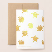 Carte Dorée Funny 5 Cartoon Cochon Année Zodiac Anniversaire L (Derrière avec enveloppe)