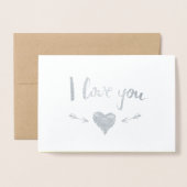 Carte Dorée Funny Raccoon Saint Valentin (Devant avec enveloppe)