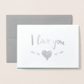 Carte Dorée Funny Raccoon Saint Valentin (Devant avec enveloppe)