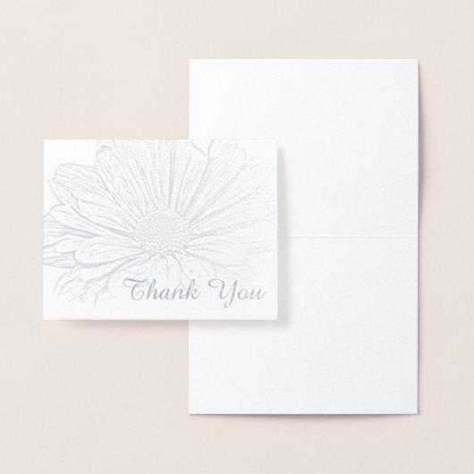 Carte Dorée Gerber Daisy Floral Merci Note (Affichage)