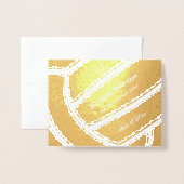 Carte Dorée Girl's volleyball athlete graduation party gold (Devant avec enveloppe)