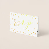 Carte Dorée Gold Confetti plié RSVP (Devant)