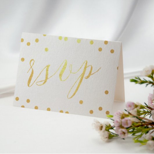 Carte Dorée Gold Confetti plié RSVP