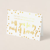 Carte Dorée Gold Confetti Serez-vous ma servante d'honneur Pho (Devant)