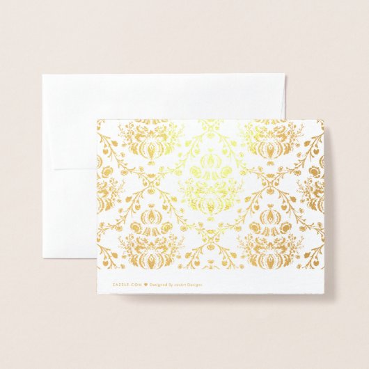 Carte Dorée Gold Damask (Derrière avec enveloppe)