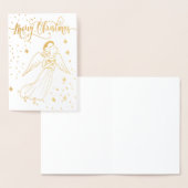 Carte Dorée gold foil angel Merry Christmas card (Affichage)