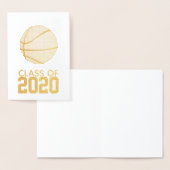 Carte Dorée Gold Foil Basketball Graduation (Affichage)