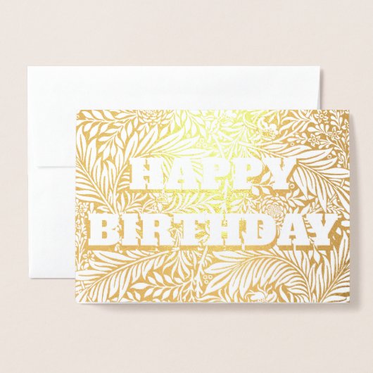 Carte Dorée Gold Foil Botanical Joyeux anniversaire (Devant avec enveloppe)