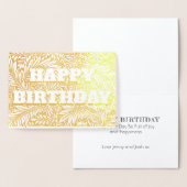 Carte Dorée Gold Foil Botanical Joyeux anniversaire (Affichage)