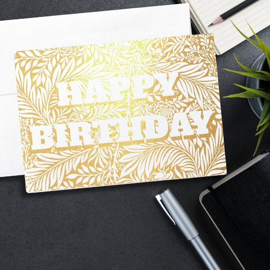 Carte Dorée Gold Foil Botanical Joyeux anniversaire