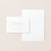 Carte Dorée Gold Foil Calligraphie Mariage Merci (Affichage)