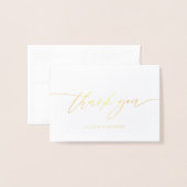 Carte Dorée Gold Foil Calligraphie Mariage Merci (Devant avec enveloppe)
