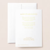 Carte Dorée Gold Foil Celebration of Life Funeral Program (Derrière avec enveloppe)
