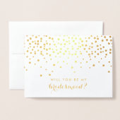 Carte Dorée | Gold Foil Confetti (Devant avec enveloppe)
