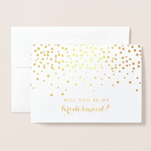Carte Dorée  | Gold Foil Confetti (Devant avec enveloppe)